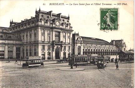 Delcampe - FR33 BORDEAUX - ND 61 - Gare Saint Jean - Tramways - Pub RICQUELS - Anime - Belle - Bordeaux
