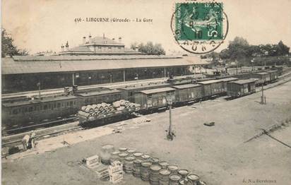 Delcampe - AQ#BFP2-33-0383 - LIBOURNE - La Gare - Trains, Tonneaux - Libourne